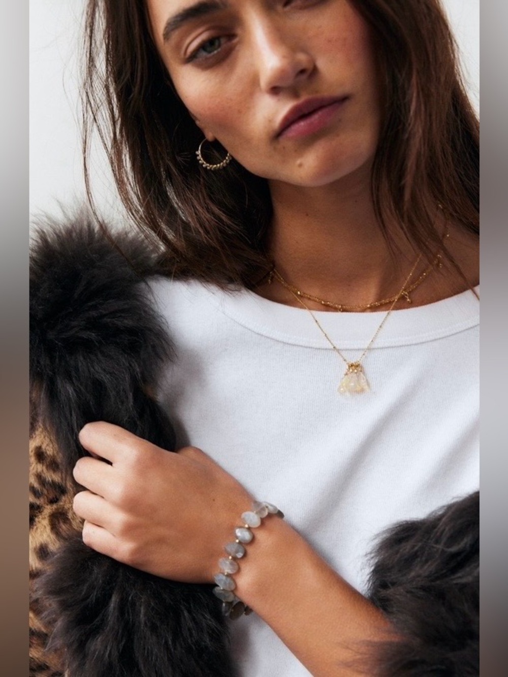 ▪️NWT Free People × Robindira Opal 14k Cluster Necklace